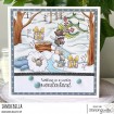 WINTER WOODLAND BACKDROP RUBBER STAMP